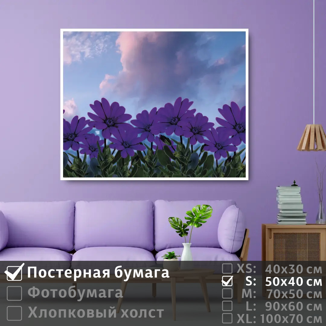 

Постер на стену ПолиЦентр Фиолетовые полевые цветы 50х40 см, ФиолетовыеПолевыеЦветы