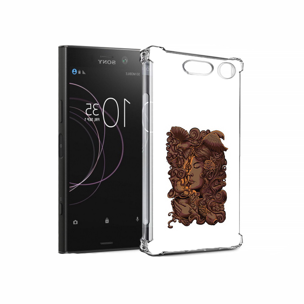 

Чехол MyPads Tocco для Sony Xperia XZ1 девушка с длинными волосами абстракция, Прозрачный, Tocco
