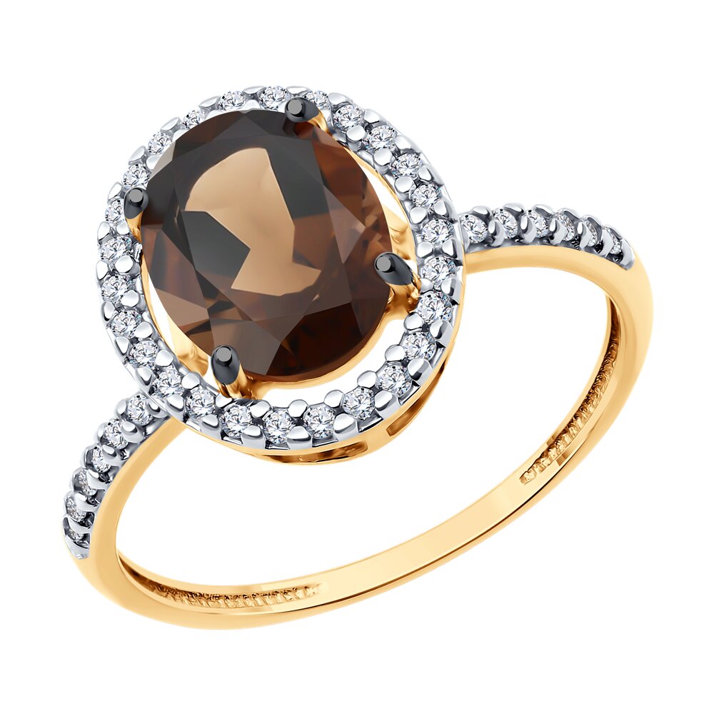 

Кольцо из серебра р. 17 Diamant 93-310-01999-4, фианит\раухтопаз, 93-310-01999-4