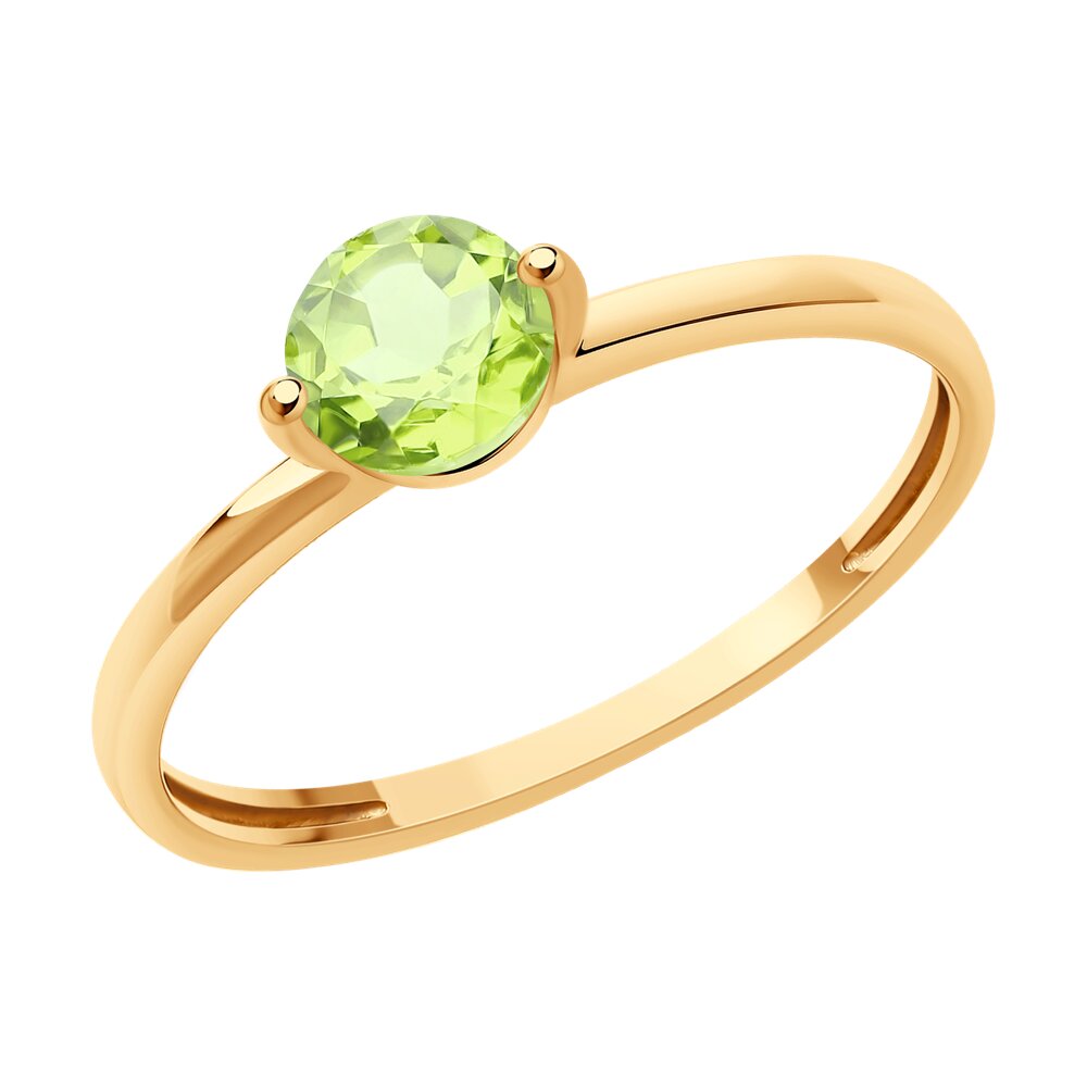 Кольцо из красного золота р 165 Diamant 51-310-02196-4 хризолит 10396₽