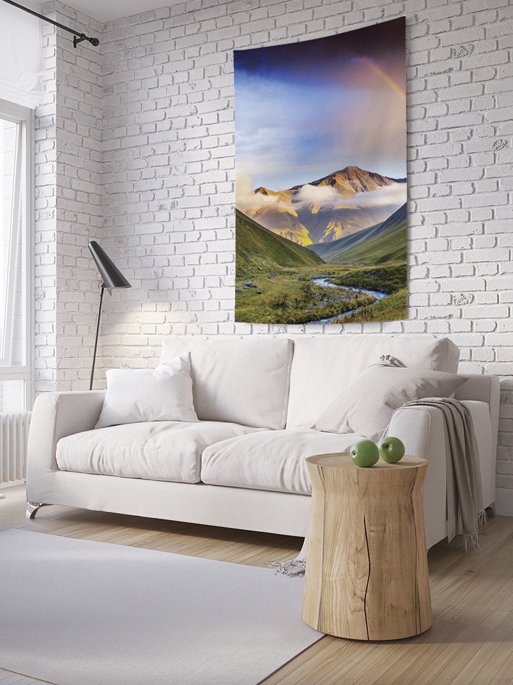 

Вертикальное фотопанно на стену JoyArty Радуга над туманными холмами 150x200 см, Радуга над туманными холмами