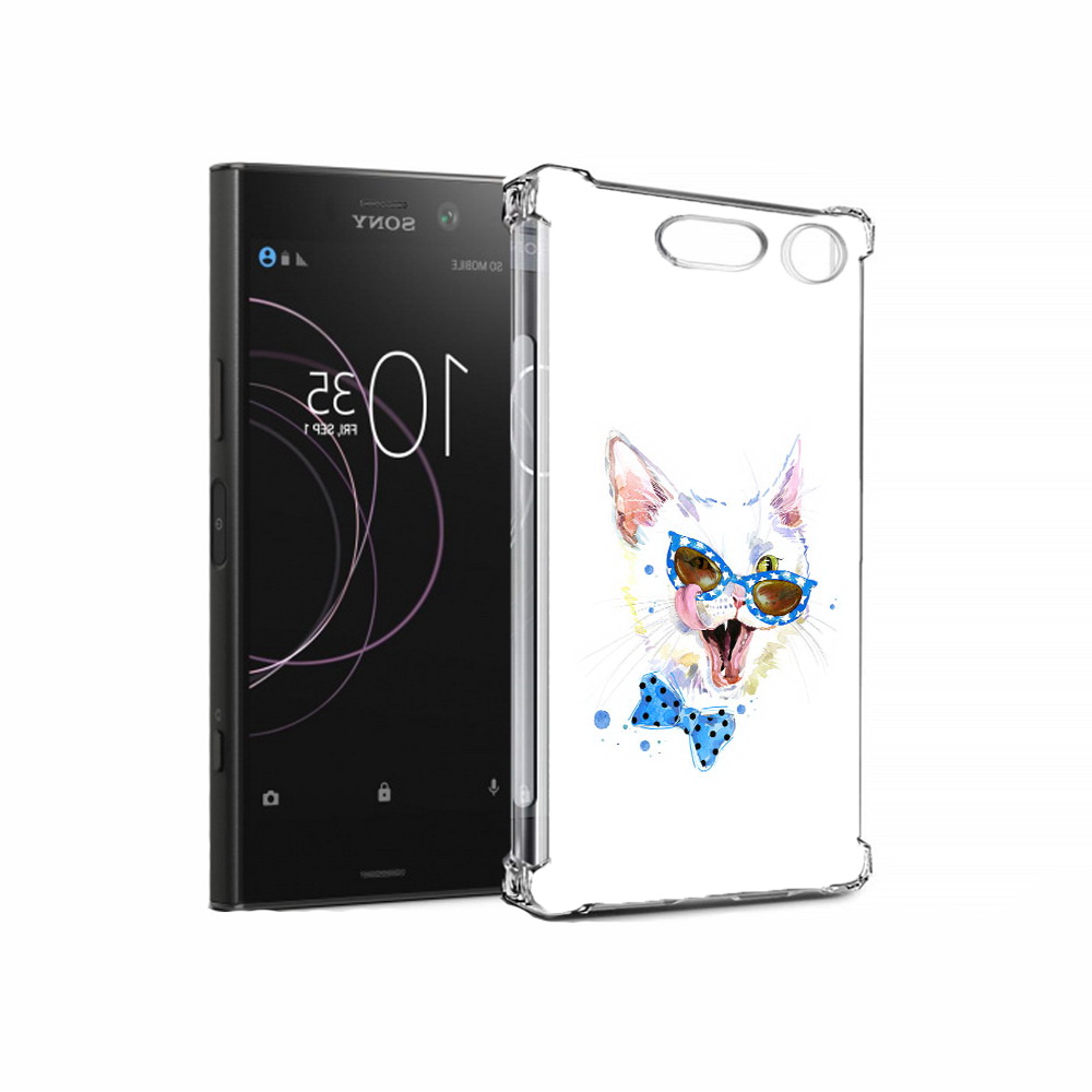 

Чехол MyPads Tocco для Sony Xperia XZ1 белый кот (PT77229.221.229), Прозрачный, Tocco