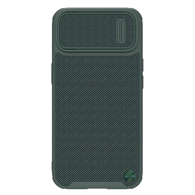 

Чехол Nillkin Textured S Case с защитой камеры для iPhone 14 (темно-зелёный)