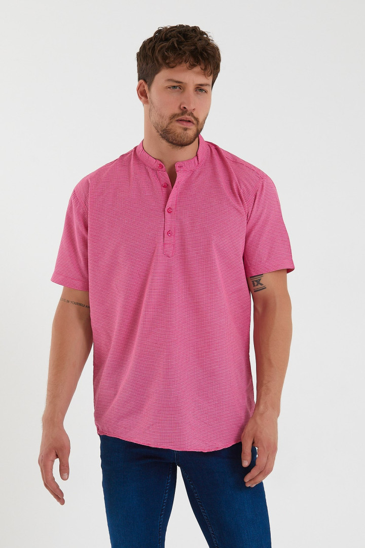 Рубашка мужская Terapi Giyim 26319 розовая 3XL (товары доставляются из-за рубежа)