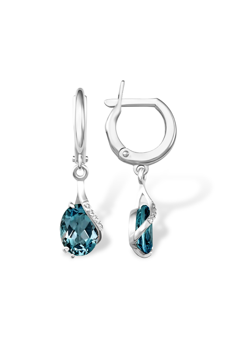 

Серьги подвески из серебра с топазом/фианитом Kari Jewelry 12210110599-501, 12210110599-501