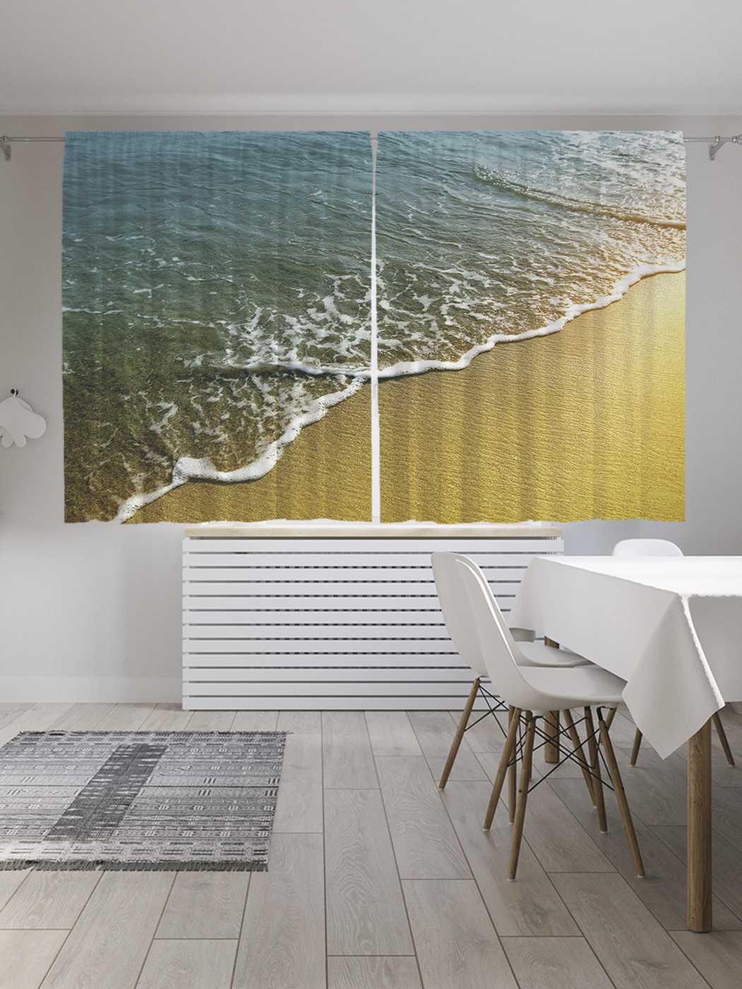 

Классические шторы JoyArty "Морские звезды на берегу", Oxford DeLux, 2 полотна 145x180 см, Морские звезды на берегу