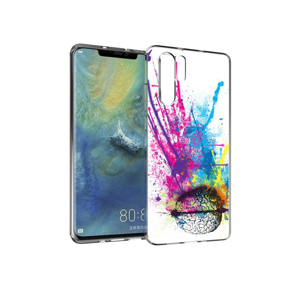 

Чехол MyPads Tocco для Huawei P30 Pro яркий красочный мозг, Прозрачный, Tocco