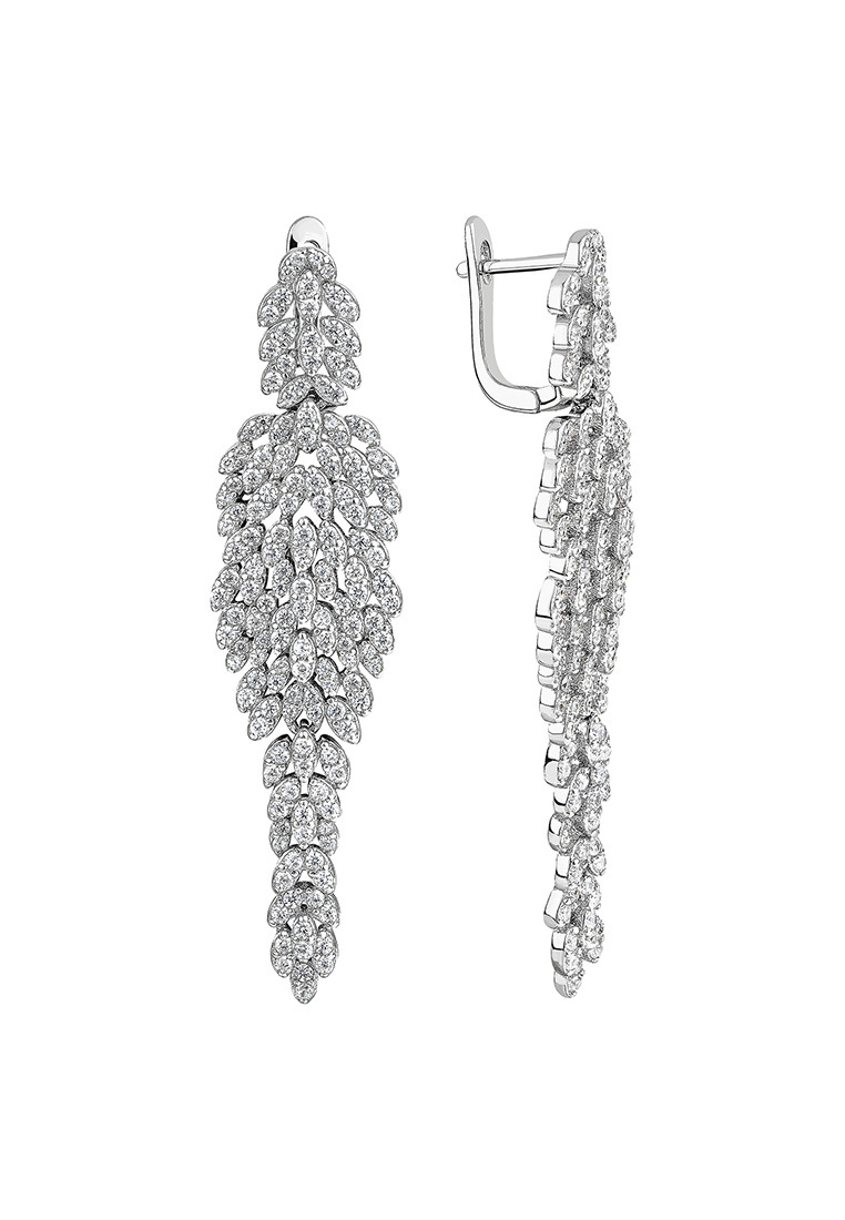 Серьги подвески из серебра с фианитом Kari Jewelry СЛ-4704