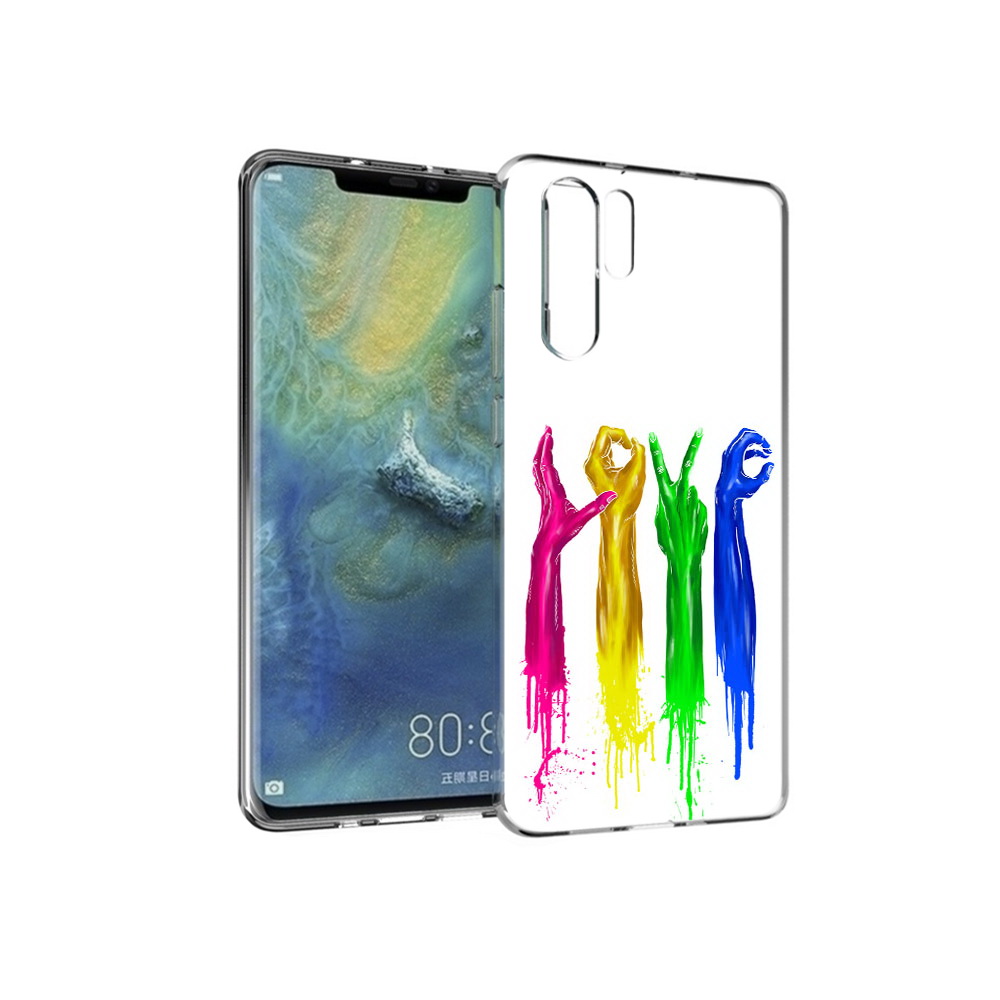 

Чехол MyPads Tocco для Huawei P30 Pro яркие руки love, Прозрачный, Tocco