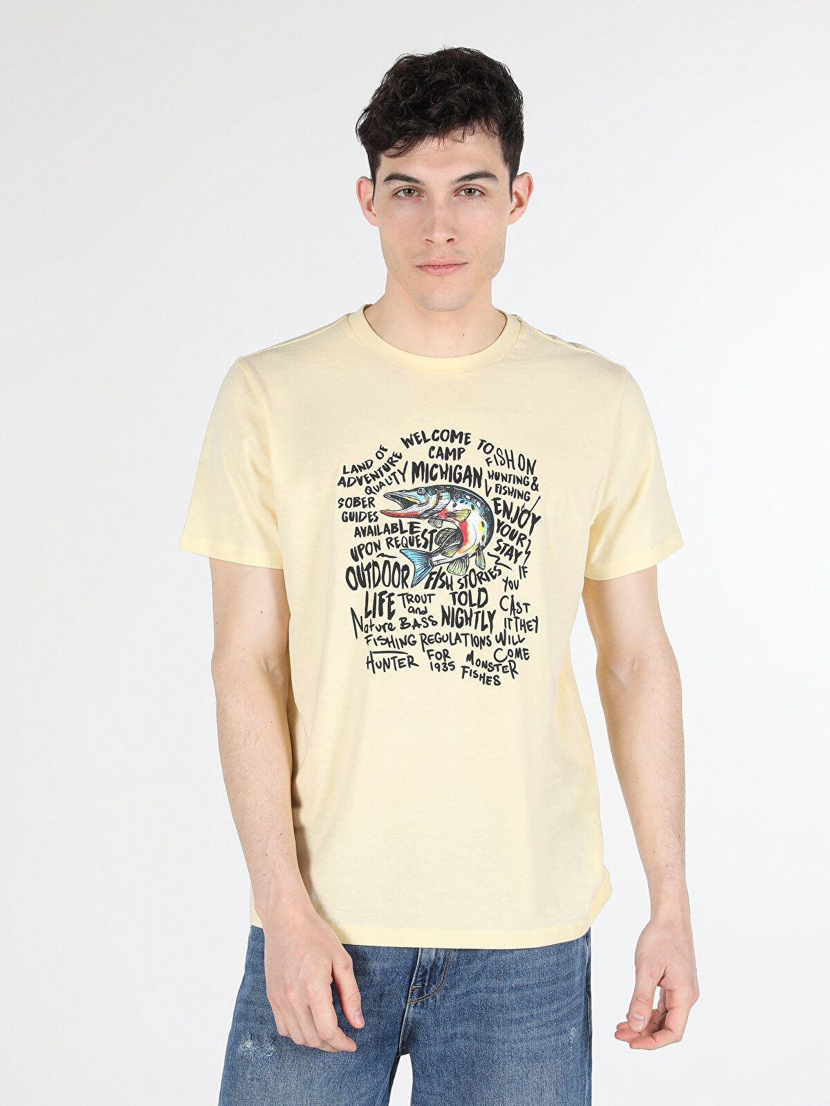 

Футболка мужская Colin's CL1058676_Q1.V1_YLW желтая 2XL, Желтый, CL1058676_Q1.V1_YLW
