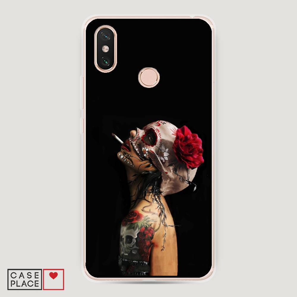 

Пластиковый чехол "Девушка с черепом" на Xiaomi Mi Max 3