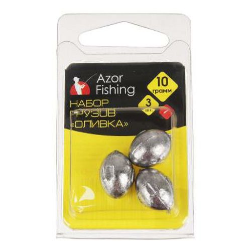 

Набор грузов Azor Fishing Оливка 3 шт, Серебристый