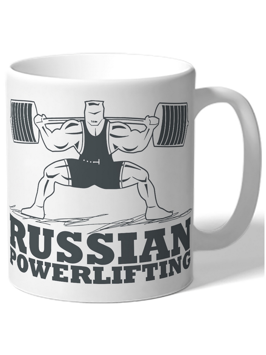 фото Кружка drabs russian powerlifting бодибилдер со штангой