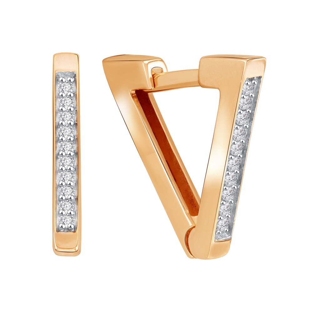 

Серьги из красного золота 585Gold 302007132, фианит, 302007132