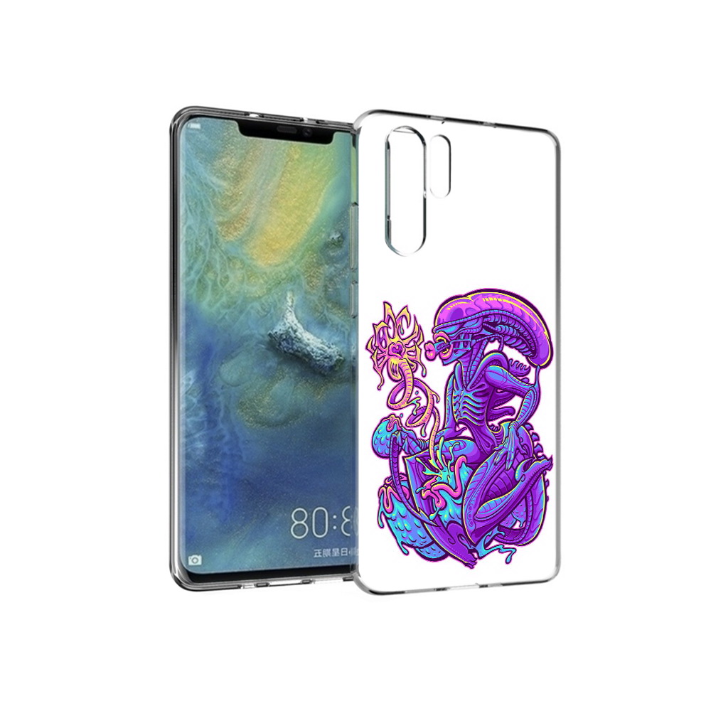 

Чехол MyPads Tocco для Huawei P30 Pro чужой фиолетовый цвет, Прозрачный, Tocco