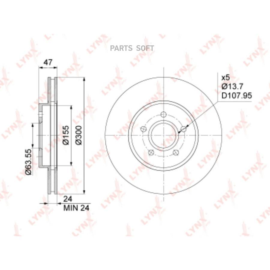 

Диск торм.пер.FORD Mondeo III 1.8-3.0 00-07, JAGUAR X-Type 2.0D-3.0 01-09