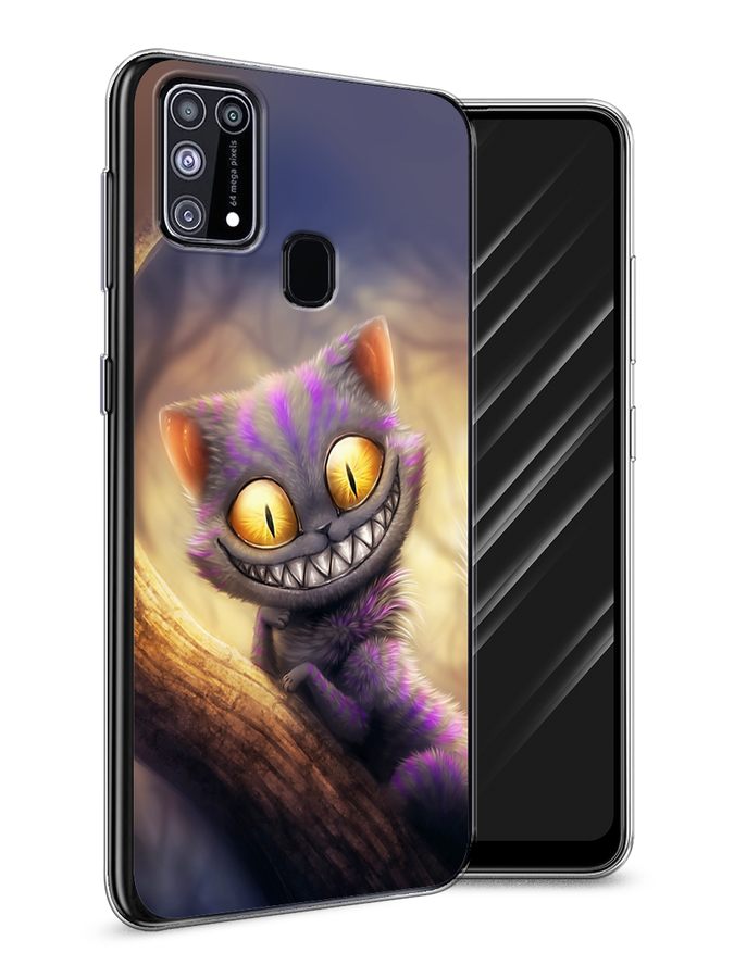 Чехол Awog на Samsung Galaxy M31 / Самсунг M31 "Cheshire Cat" 2100750-1 фиолетовый,  желтый