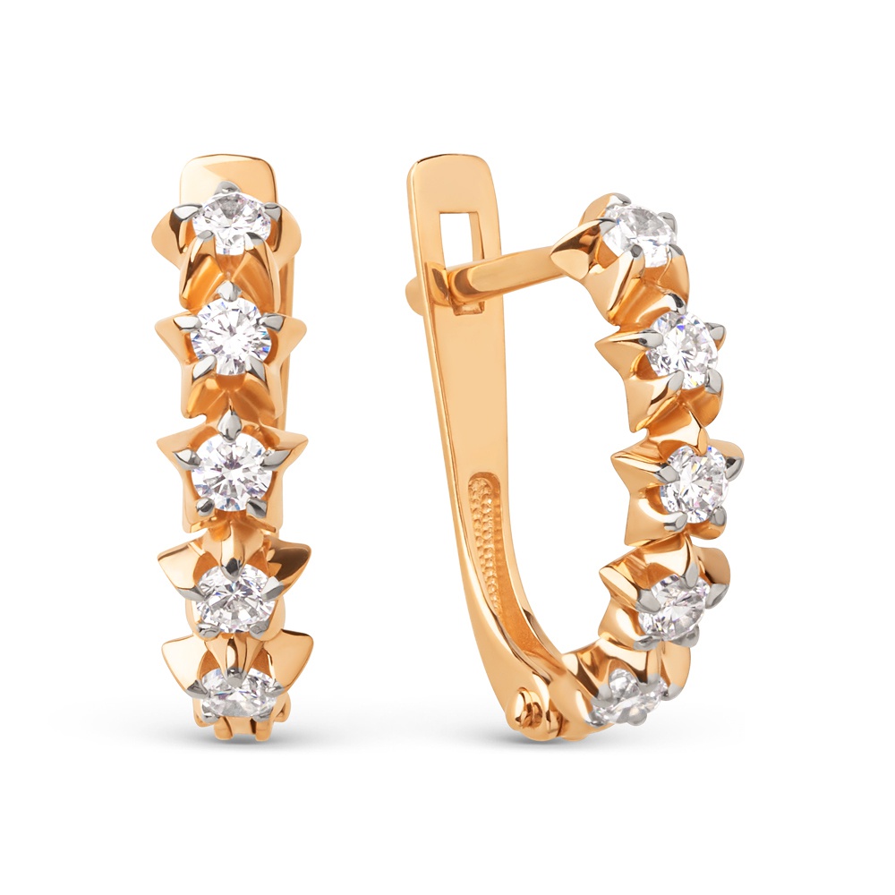 

Серьги из красного золота 585Gold 302007197, фианит, 302007197