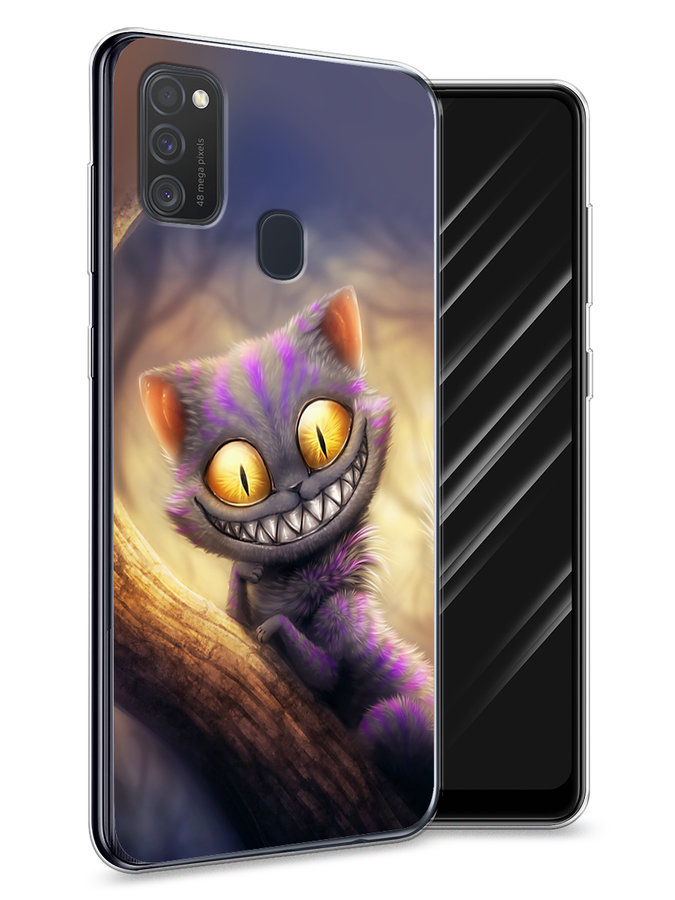 

Чехол Awog на Samsung Galaxy M21 "Cheshire Cat", Фиолетовый;желтый, 29750-1