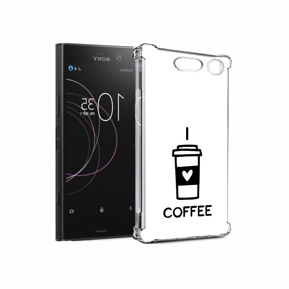 

Чехол MyPads Tocco для Sony Xperia XZ1 Я люблю кофе (PT77229.221.206), Прозрачный, Tocco