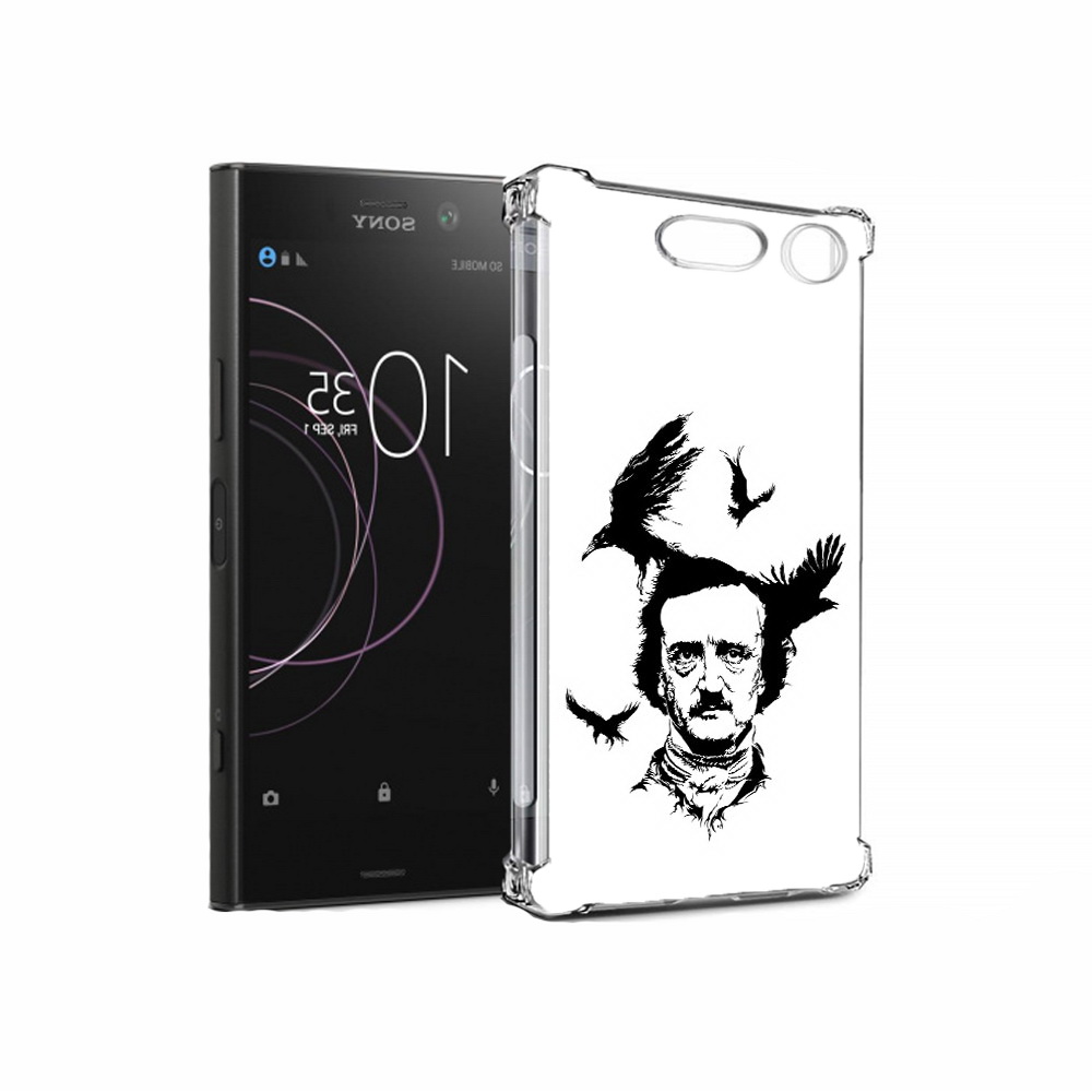 

Чехол MyPads Tocco для Sony Xperia XZ1 Эдгар Аллан черно белый (PT77229.221.204), Прозрачный, Tocco
