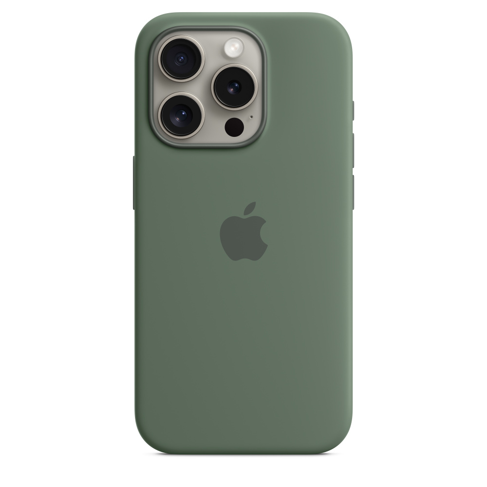 

Чехол для смартфона Apple iPhone 15 Pro Silicone Case MagSafe Cypress, Зеленый, iPhone 15 Pro Silicone Case MagSafe Cypress