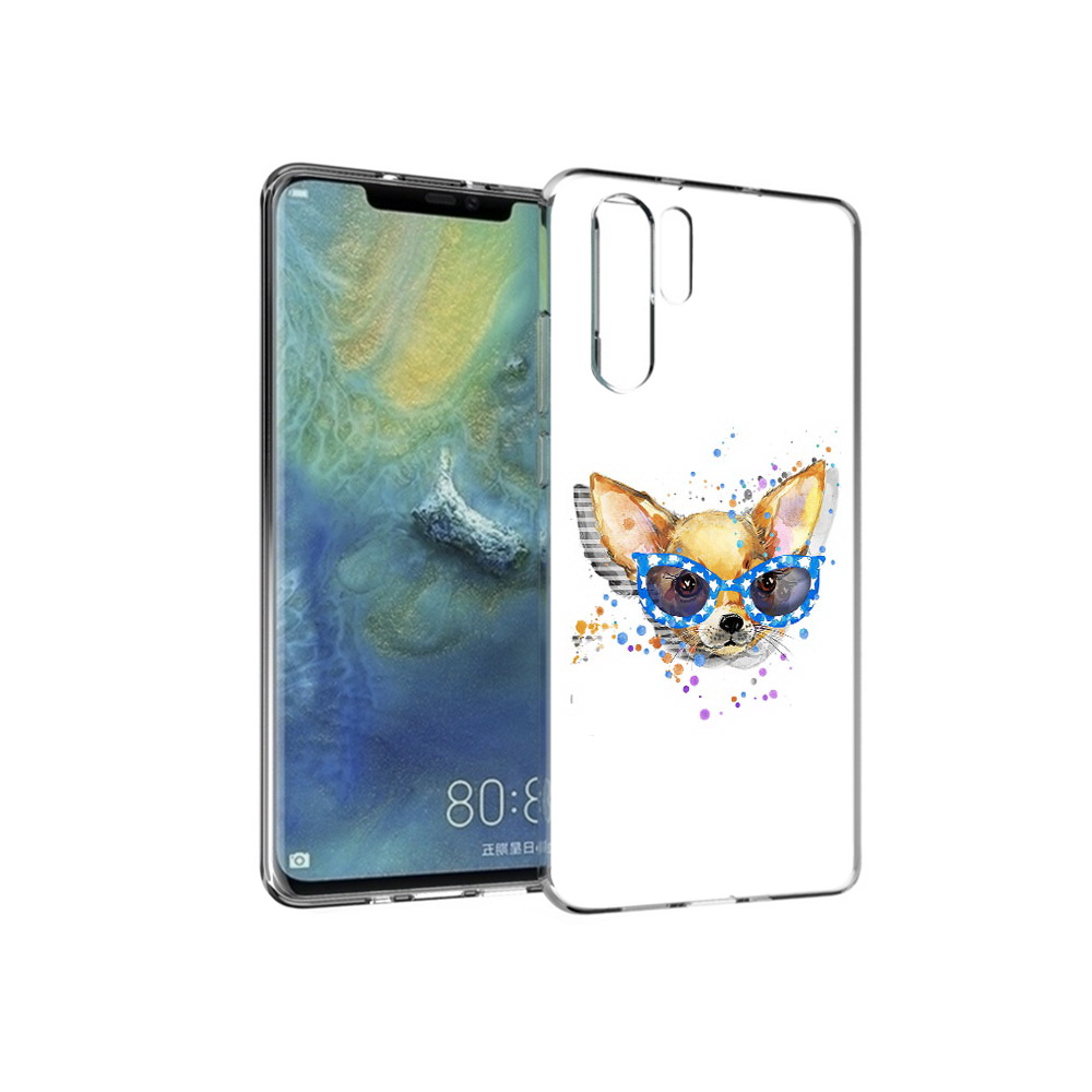 

Чехол MyPads Tocco для Huawei P30 Pro чихуа-хуа в очках, Прозрачный, Tocco