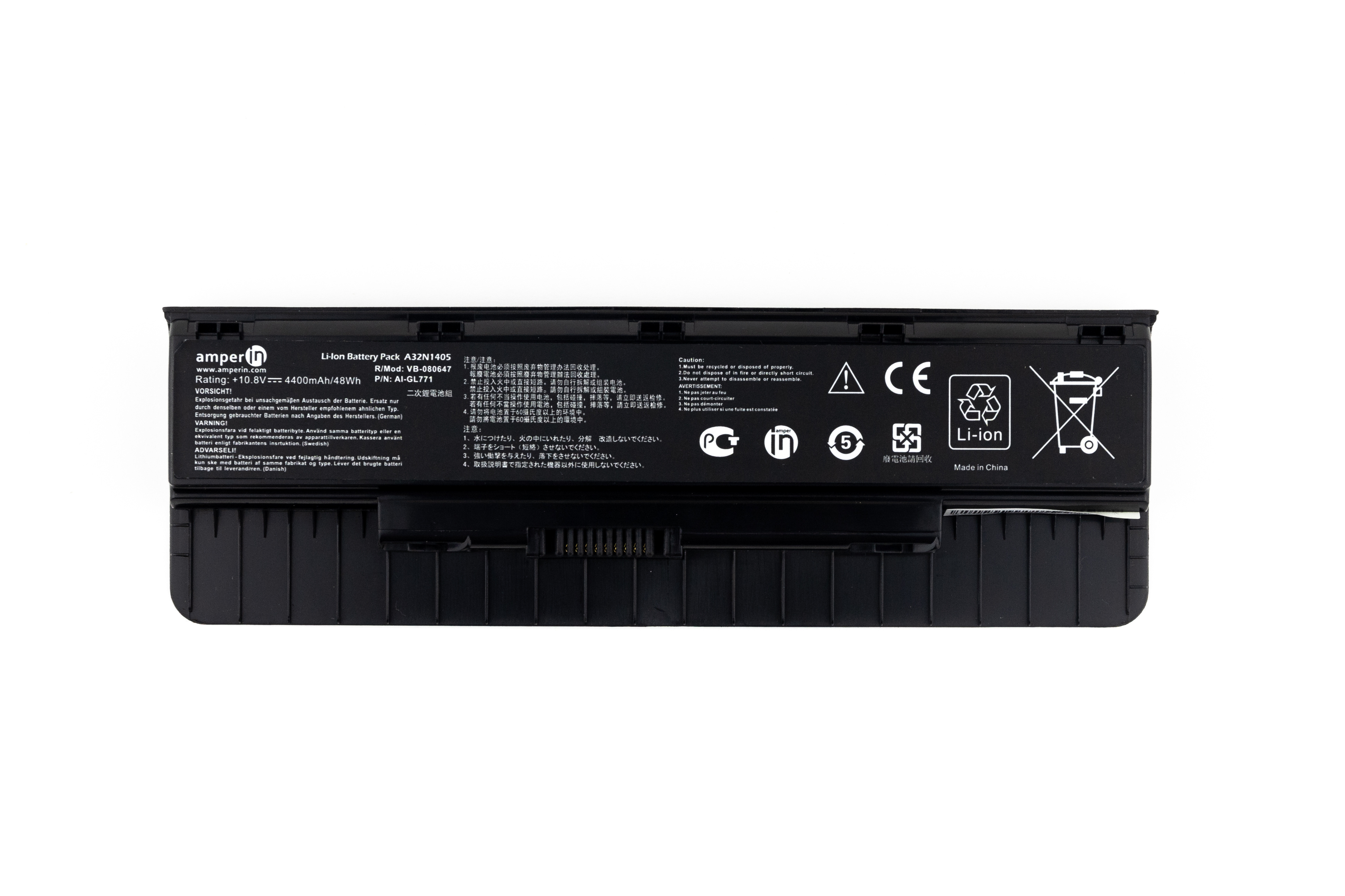 

Аккумулятор для ноутбука Asus Amperin G551 G771 (10.8V 4400mAh) A32N1405