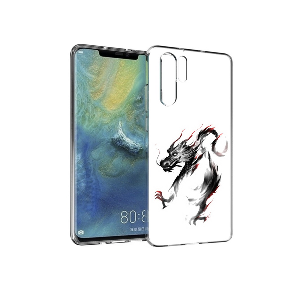 

Чехол MyPads Tocco для Huawei P30 Pro черный дракон, Прозрачный, Tocco