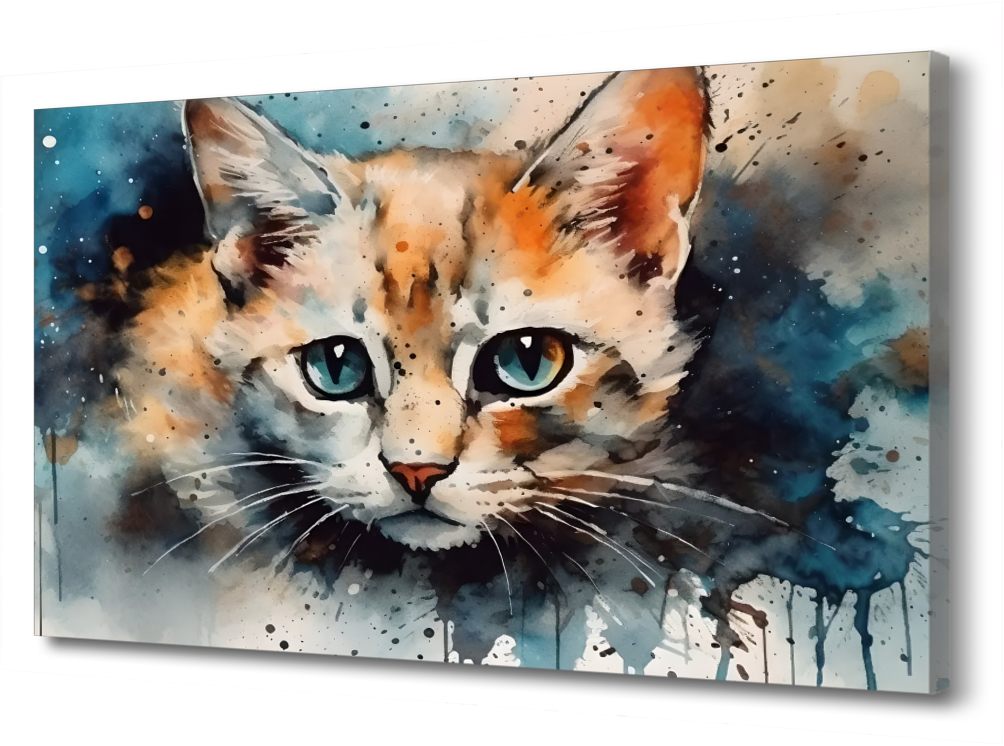 

Картина на холсте Котенок с голубыми глазами. Акварель PRC-1626 (45x30см)
