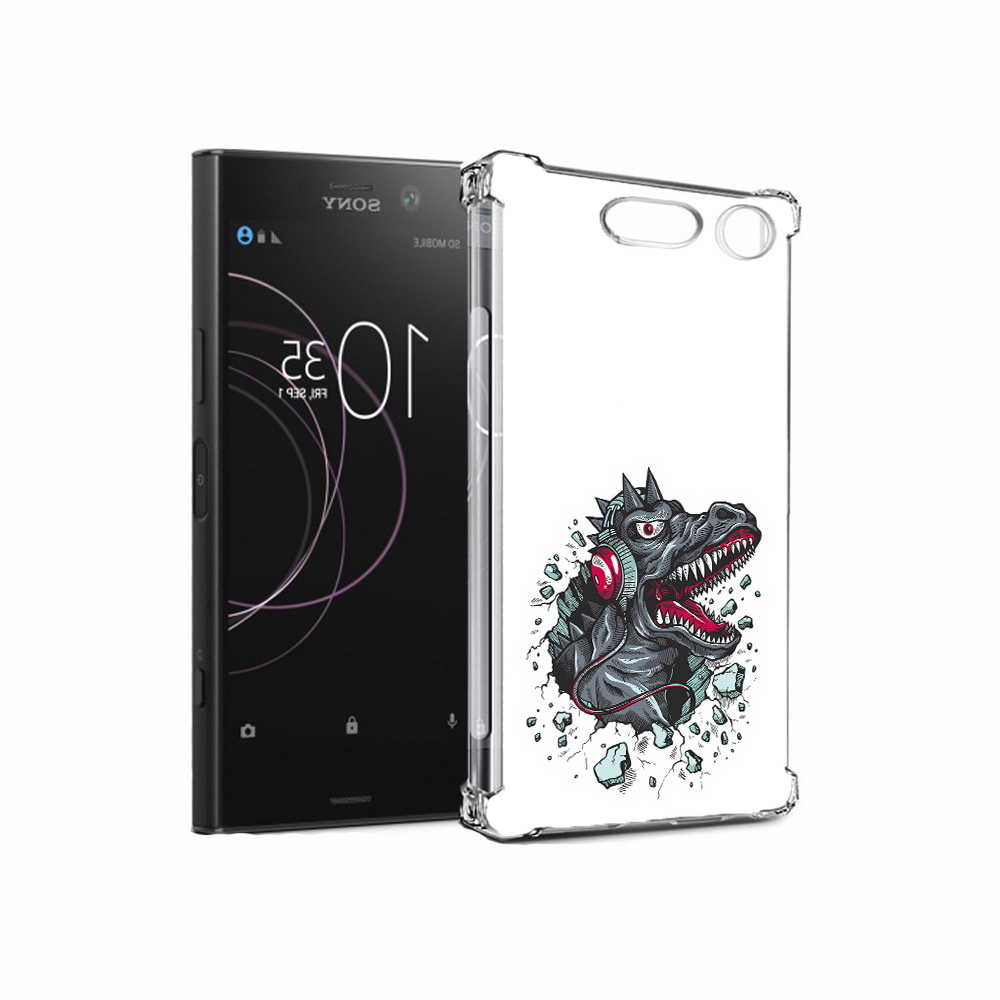 

Чехол MyPads Tocco для Sony Xperia XZ1 Нарисованный динозавр в наушниках (PT77229.221.124), Прозрачный, Tocco