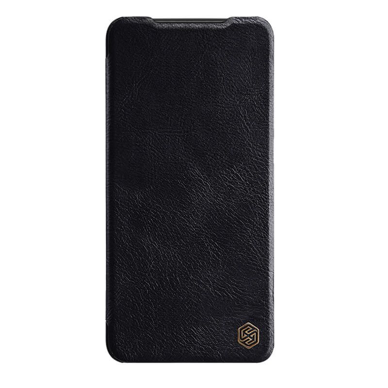 Кожаный чехол-книжка Nillkin Leather Qin Pro c защитой камеры для Xiaomi Poco F4 (черный)