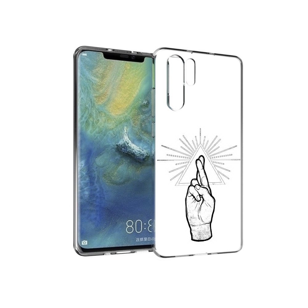 

Чехол MyPads Tocco для Huawei P30 Pro черно белая рука, Прозрачный, Tocco