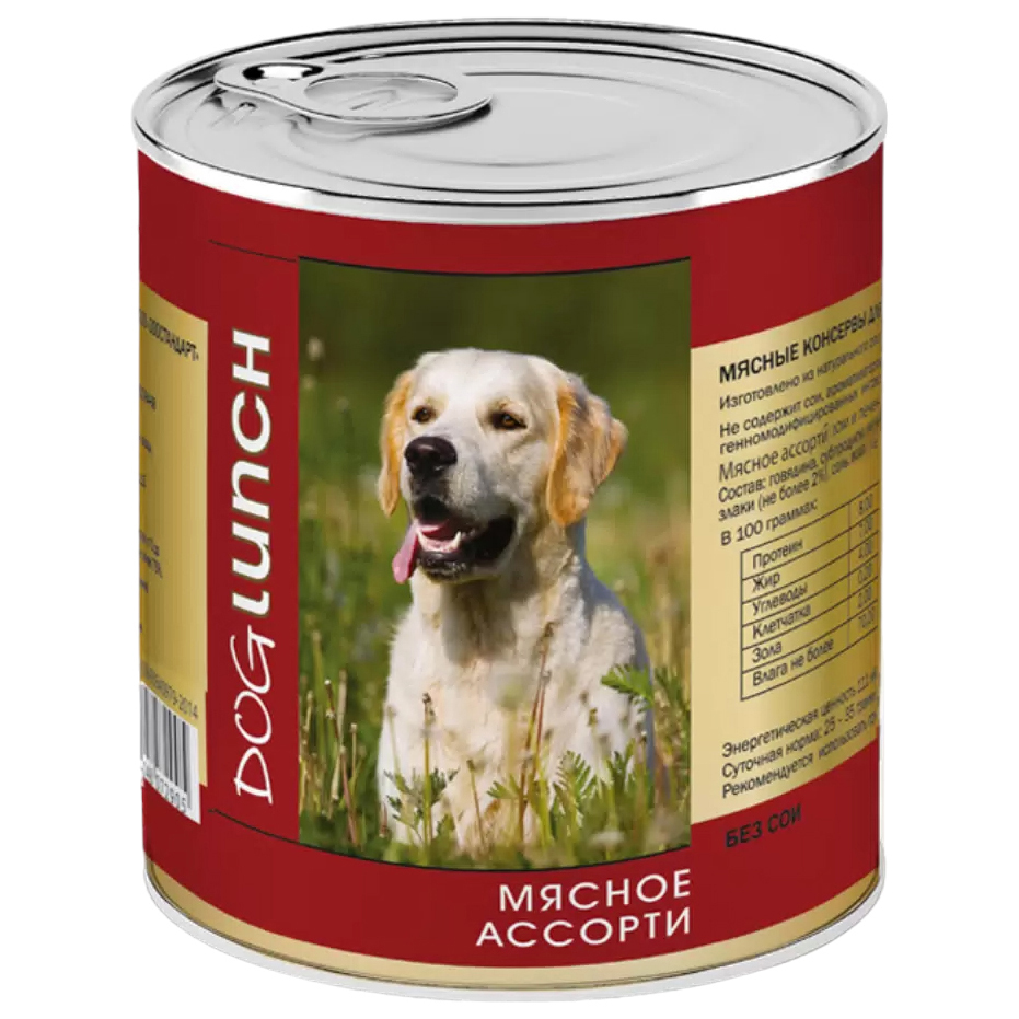 Консервы для собак Dog Lunch мясное ассорти 750г 493₽