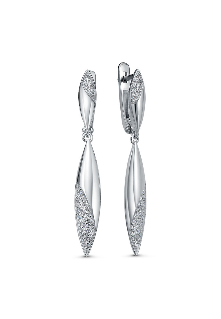 Серьги подвески из серебра с фианитом Kari Jewelry 3101028157