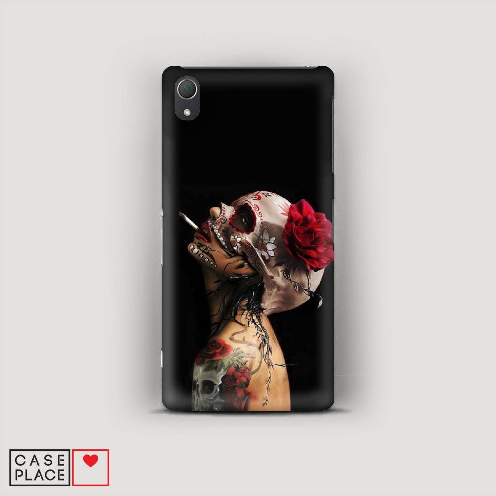

Пластиковый чехол "Девушка с черепом" на Sony Xperia Z2