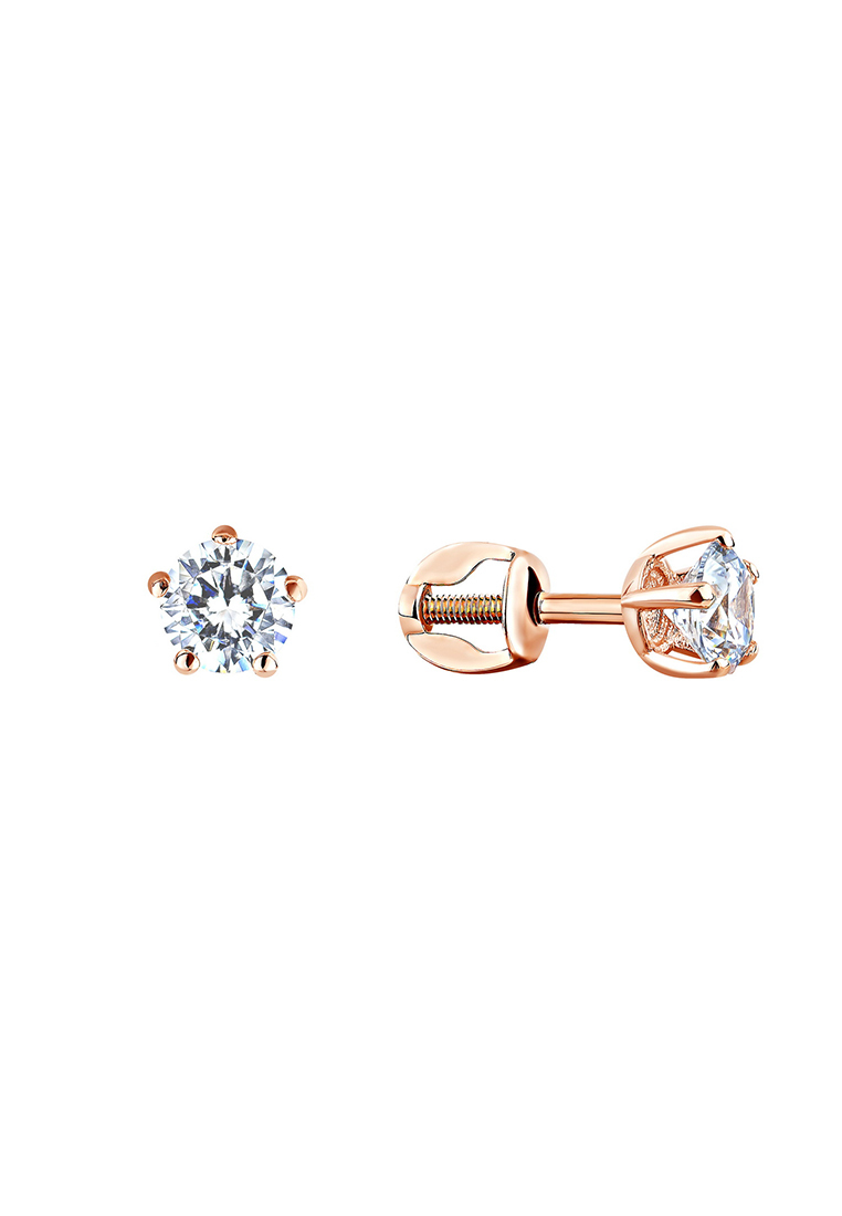 

Серьги-пусеты из красного золота с фианитом Kari Jewelry СЛ-200945, СЛ-200945