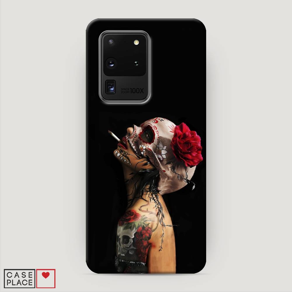 

Пластиковый чехол "Девушка с черепом" на Samsung Galaxy S20 Ultra, 29420-7