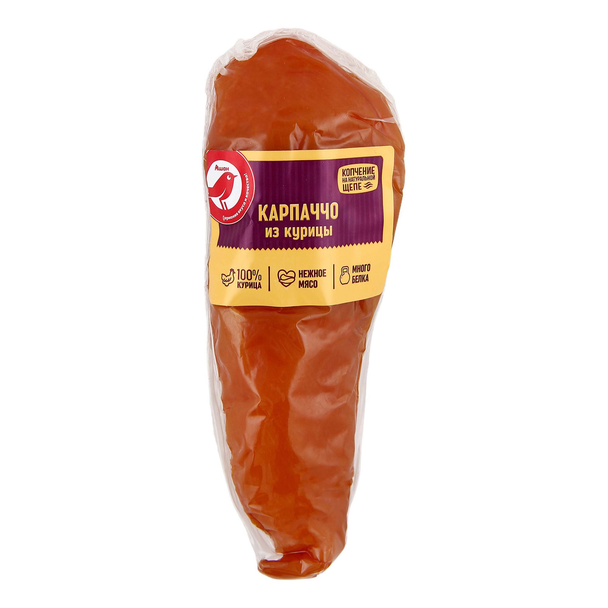 

Карпаччо из курицы сырокопченое АШАН Красная птица