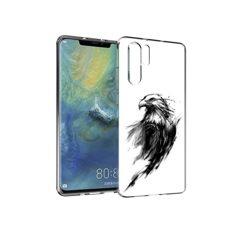 

Чехол MyPads Tocco для Huawei P30 Pro чб птица, Прозрачный, Tocco