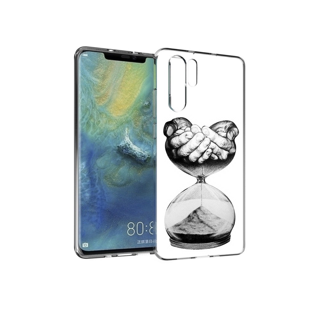 Чехол MyPads Tocco для Huawei P30 Pro часы жизни черно белый