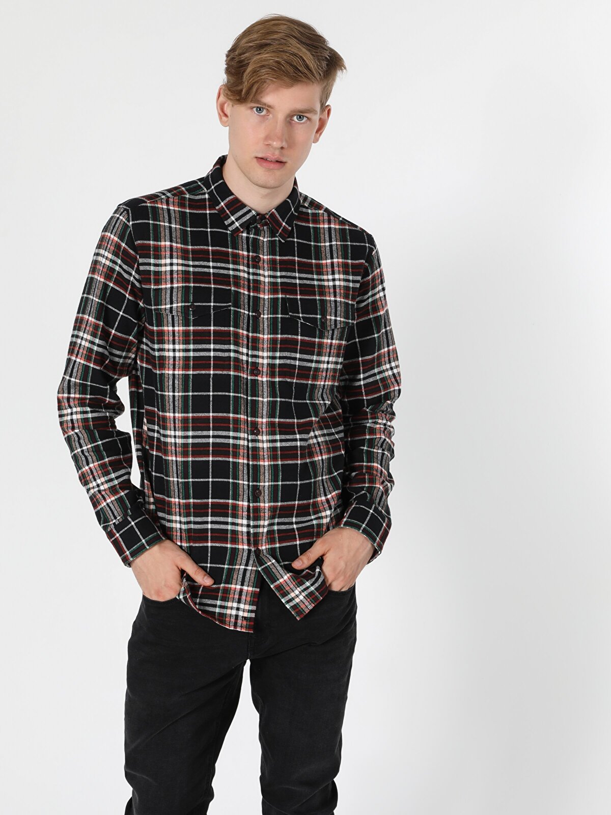 

Рубашка мужская Colin's CL1055940_Q1.V1_BLK черная 2XL, CL1055940_Q1.V1_BLK