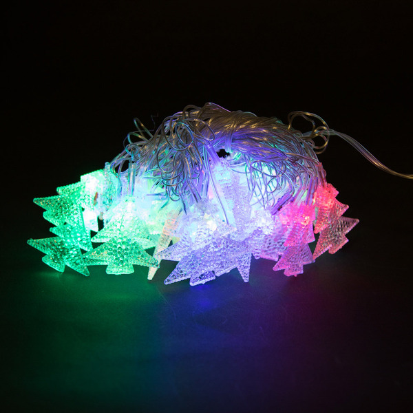 Световая гирлянда новогодняя LED С елочками 2458 3,5 м разноцветный/RGB