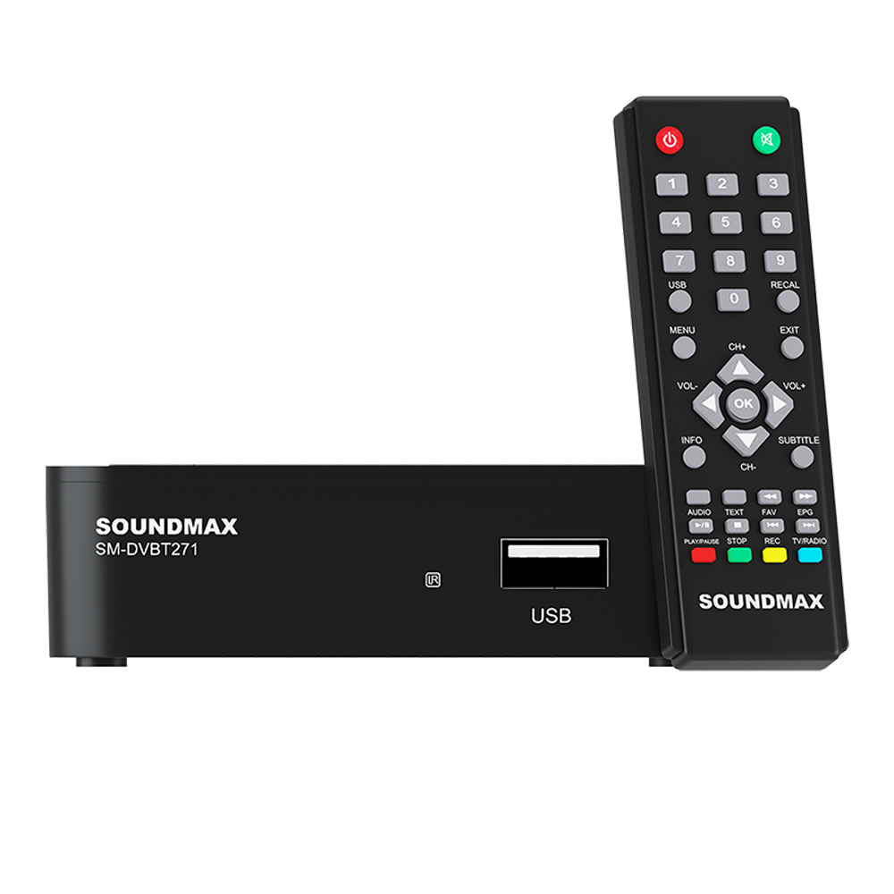 

DVB-T2 приставка Soundmax SM-DVBT271 Black, SM-DVBT271