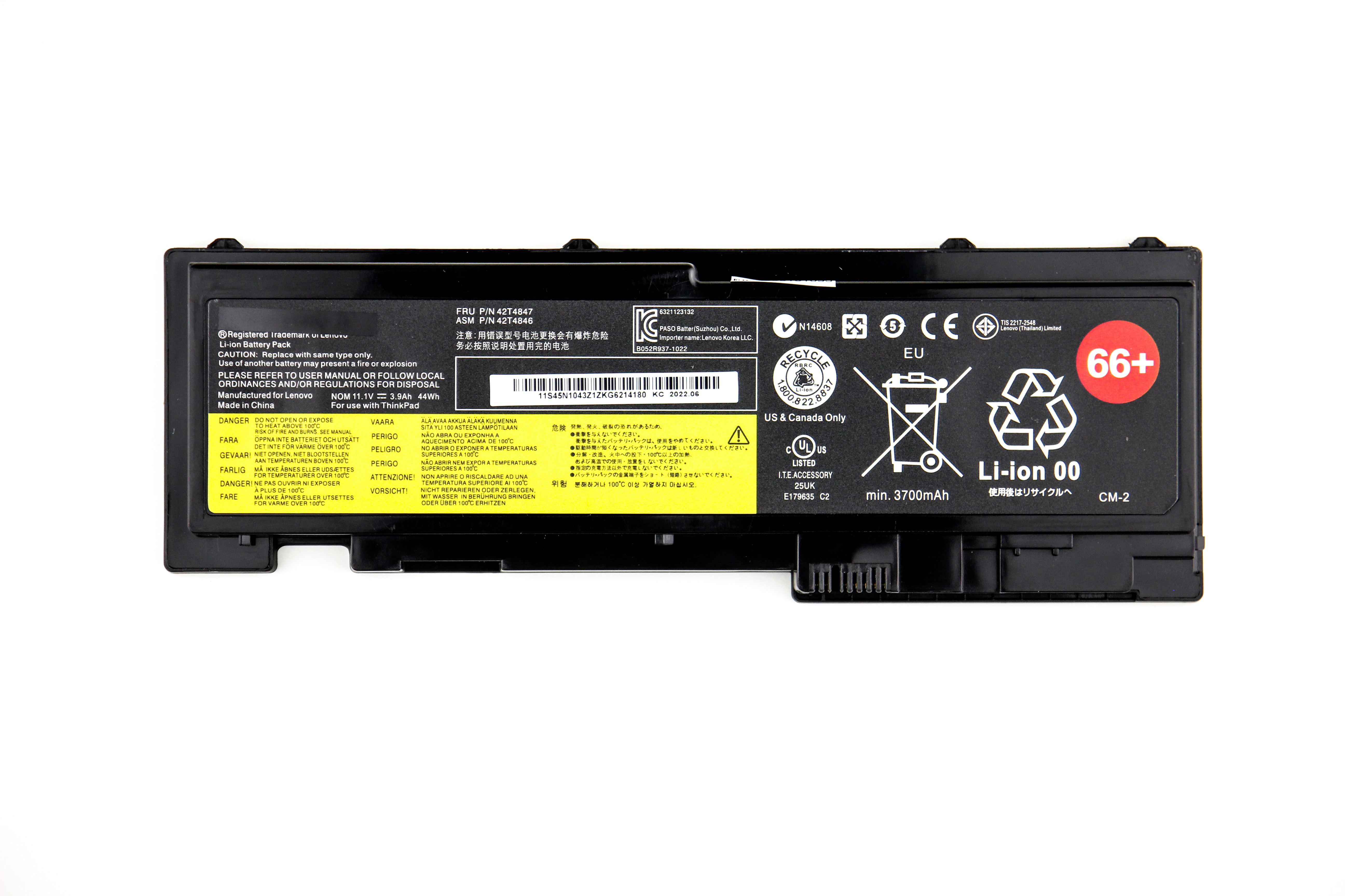 

Аккумулятор для ноутбука Lenovo T430s T420s ORG 66+ (11.1V 3700mAh) 0A36309, 0A36287