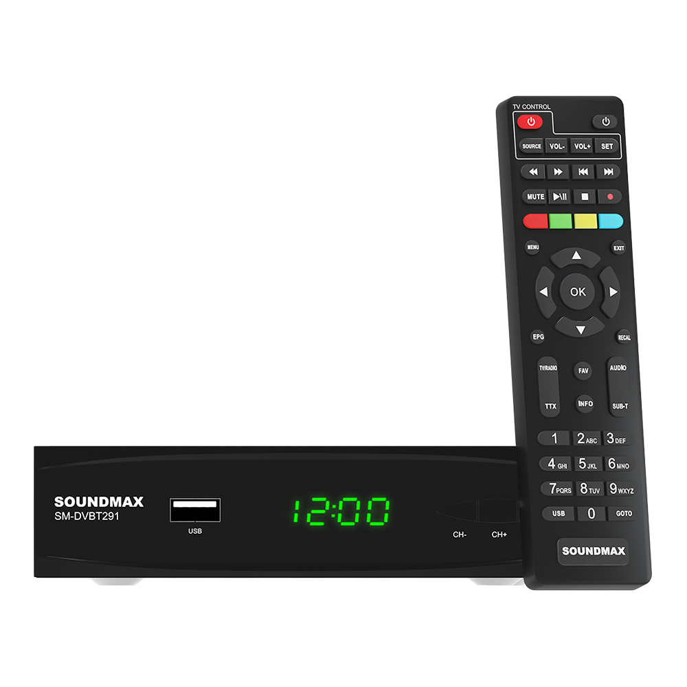 

DVB-T2 приставка Soundmax SM-DVBT291 Black, SM-DVBT291