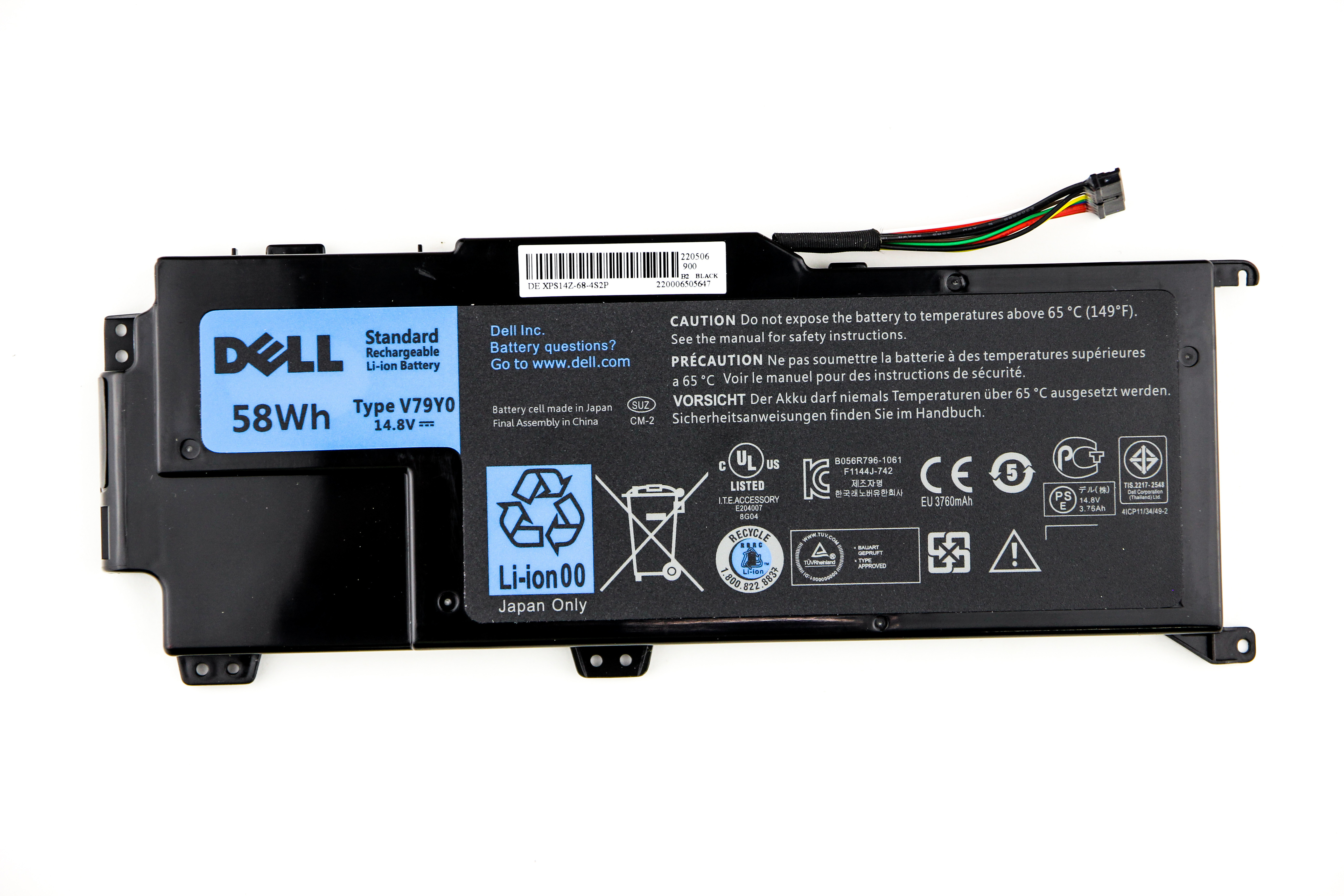 

Аккумулятор для ноутбука Dell XPS 14Z 14Z-L412x (14.8V 3760mAh) ORG V79Y0