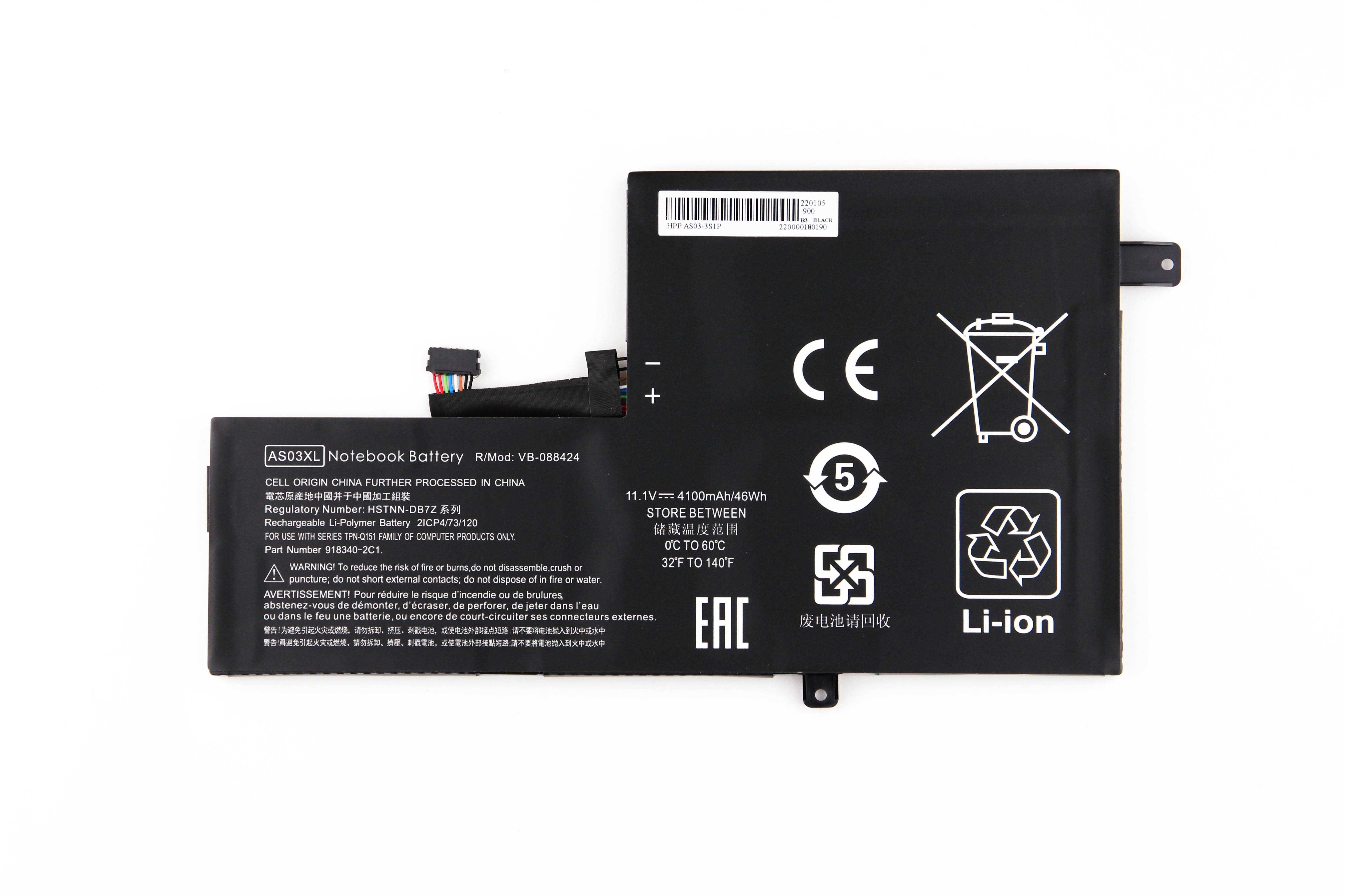 

Аккумулятор для ноутбука HP Chromebook 11 G5 OEM (11.1V 3980mAh) AS03XL 918669-855