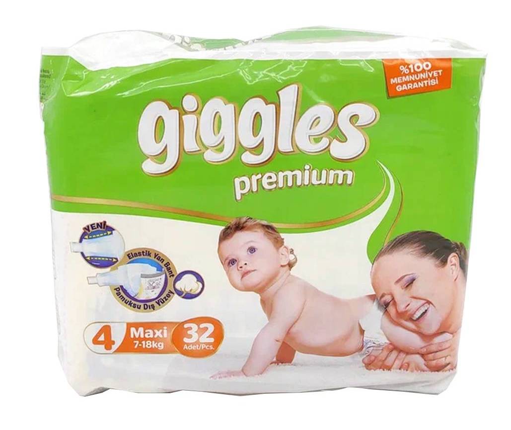 Подгузники Giggles PREMIUM Maxi, 7-18 кг, 32 шт.