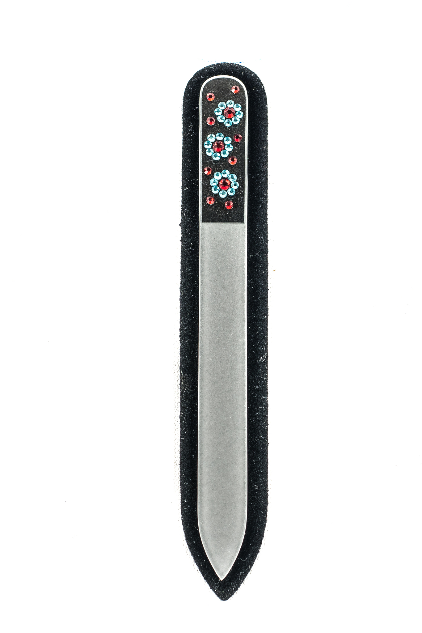 Пилочка для ногтей Chili Swarovski Цветы нежно-голубые 130мм